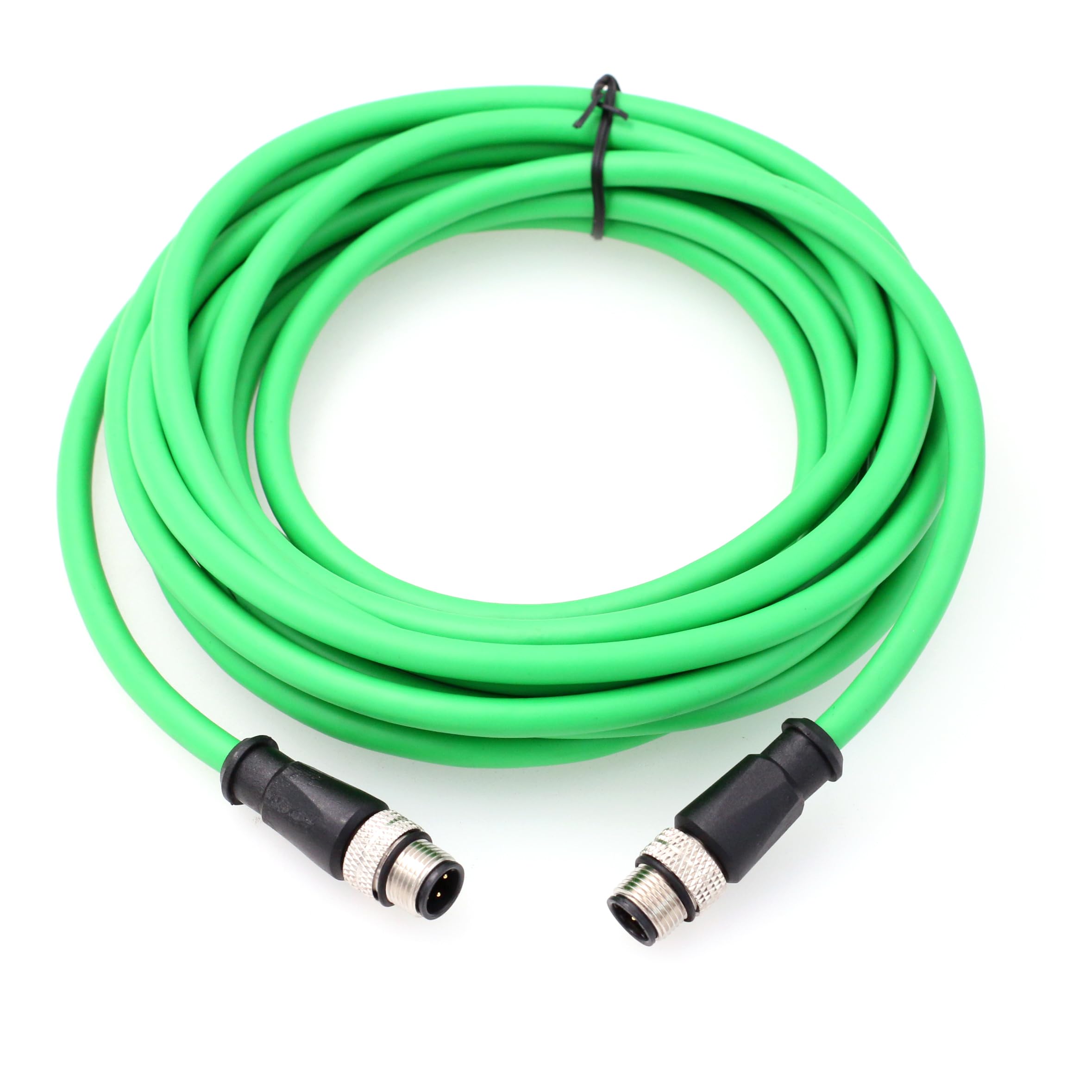 HangTon Ethernet Camera M12 4 Pin D Code Male to M12 4 Pin D Code Male Cable for Industrial Application Network CAT5e Shielded Flexible 1m