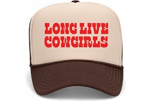 BROTHER TRUCKERS Long Live Cowgirls Trucker Hat | Vintage Cowboy Cute Girly Western Funny | Premium Mesh Foam Snapback Hat for Men & Women