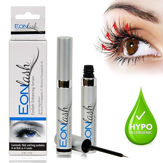 EonLash Eyelash Growth Enhancer Serum - Brow Serum Best Natural Peptides Formula for Thick, Longer, Lush & Lavish Lashes - Hypoallergenic and Paraben Free