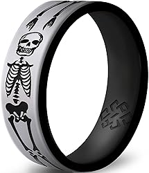 Knot Theory Skeleton Silicone Ring for Men and