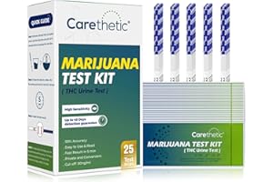 Carethetic THC Drug Test Kit - Marijuana Urine Test Strips, Highly Sensitive, FDA Cleared, 25 Pack - Instant Results