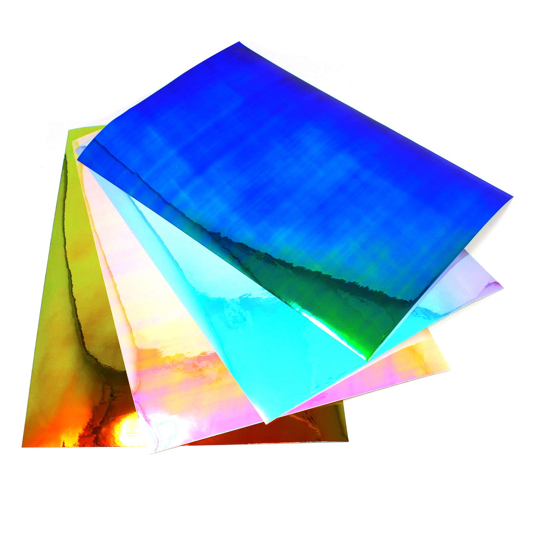 4 x DIN A4 Sheet Set Craft Foil Flip Flop Chrome Hologram Chameleon Effect Film Artist Foil Plotter Film Crafts DIY (Colourful, 4 Mix)