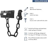 UAP Cast Iron Sliding Door Chain Security Latch Black Rustic Finish 220mm view 5