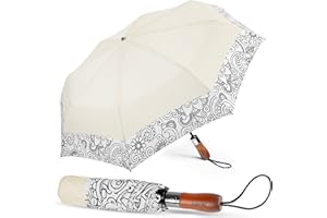 Lejorain Compact Golf Umbrella Large - 54inch Travel Big Portable Automatic Folding Umbrella Windproof for Men Heavy Duty 210T Dupont Teflon Coated Umbrella for Rain