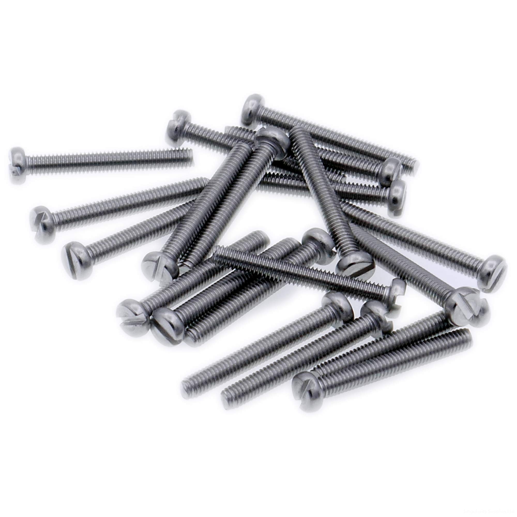 M6 (6mm x 40mm) Slot Cheese Machine Screw (Bolt) - Stainless Steel (A2) (Pack of 20)