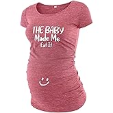 Graphic Maternity Shirts for Women - Comfortable Short Sleeve Funny Womens Pregnancy Tops