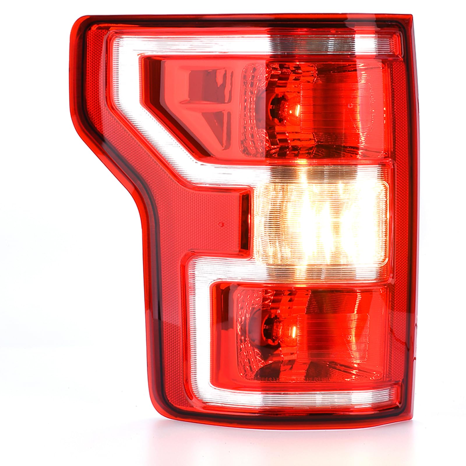 Passenger Side Tail Light Assembly For 2018-2020 Ford F-150 Pickup – Chrome Housing, Red Lens