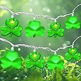 8.5Ft LED St Patricks Day Lights Shamrock Lights Plug in Lucky Shamrock String Lights Clover String Lights Outdoor Waterproof for St. Patrick's Day Decorations for Bedroom Home Garden Party, 0.48W