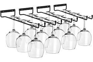 Sorbus Wine Glass Holder - 12 Inch Wall Mounted Wine Glass Rack for Under Cabinet Organization and Storage - Kitchen Shelves 