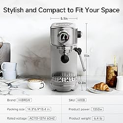 HiBREW Espresso Machine 20 Bar, Semi-Automatic