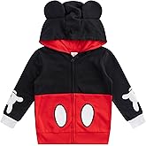 Disney Mickey Mouse Boys Zip Up Hoodie with Ears for Infants and Toddlers Kids