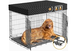HUMINBO 42 Inch Dog Crate with Divider - XL Dog Kennel Extra Large Cage with Wheels and Topper Double Door Big Collapsible Dog Crates for XLarge Dogs Indoor Metal Wire X Large Pet Cages
