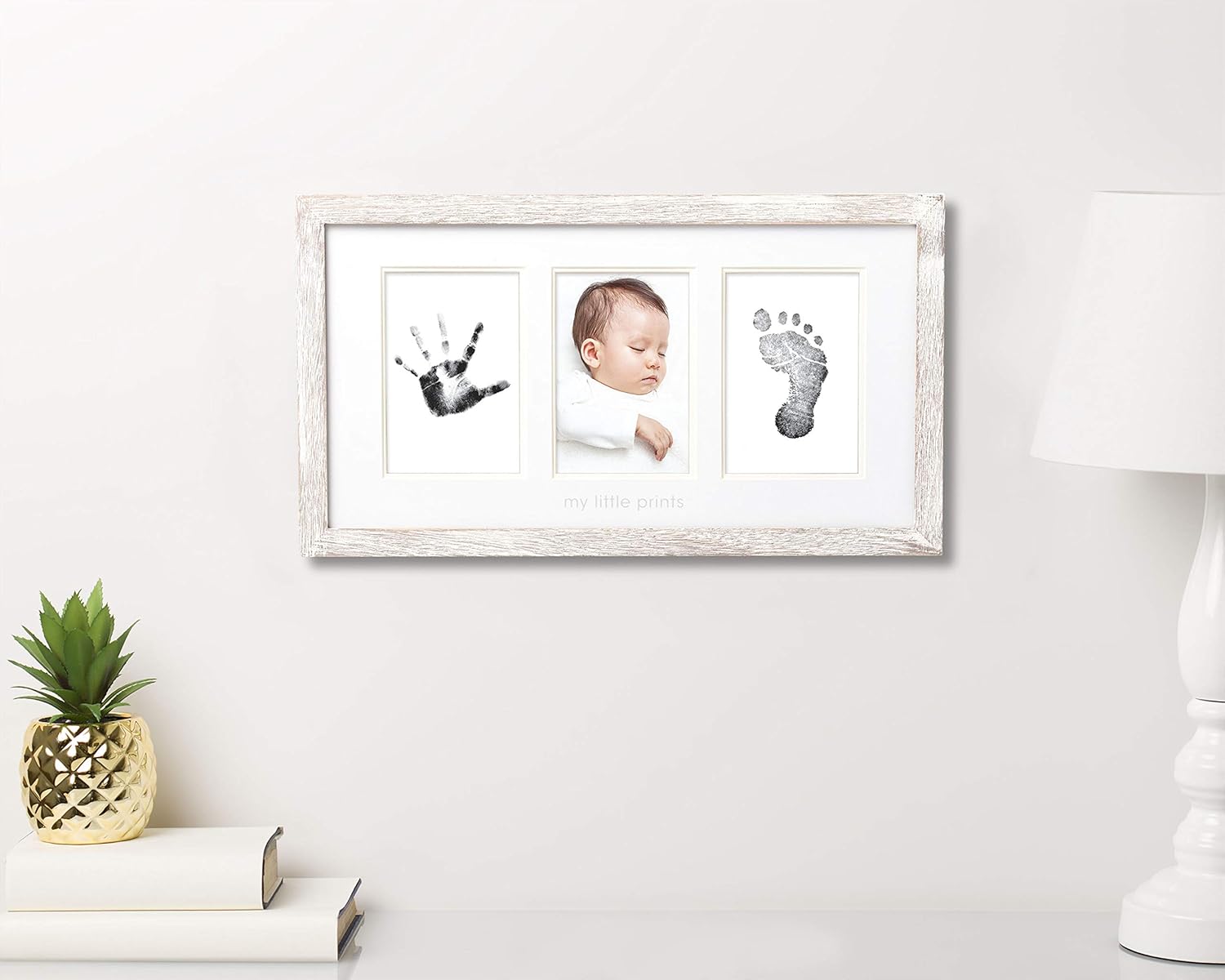 Pearhead My First Year Photo Moments Baby Keepsake Frame, Babyprints Rustic Frame, Gender Neutral Nursery Décor for Baby Girl or Baby Boy, Wood : Baby
