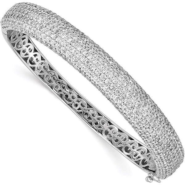 Amazon.com: Saris and Things Sterling Silver Cubic Zirconia Hinged
