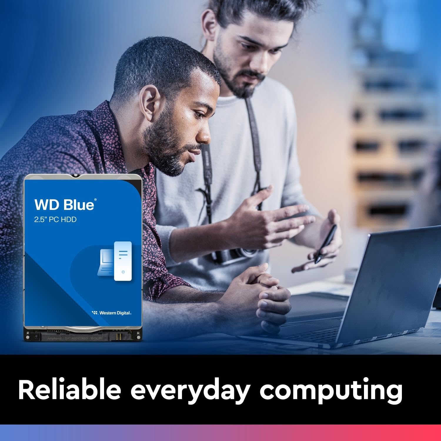 Western Digital 1TB WD Blue Mobile Hard Drive HDD - 5400 RPM, SATA 6 Gb/s, 128 MB Cache, 2.5