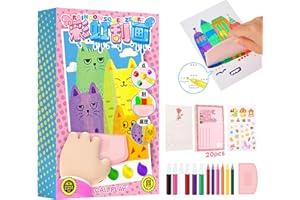 Eptchn Rainbow Scratch Art Books Squeegeez Magic Reveal Craft Kits: Dot Painting Paper Set Notebooks for Kids, Cool Rainbow Party Favors DIY Postcard Gifts for Girls and Boys Ages 6+