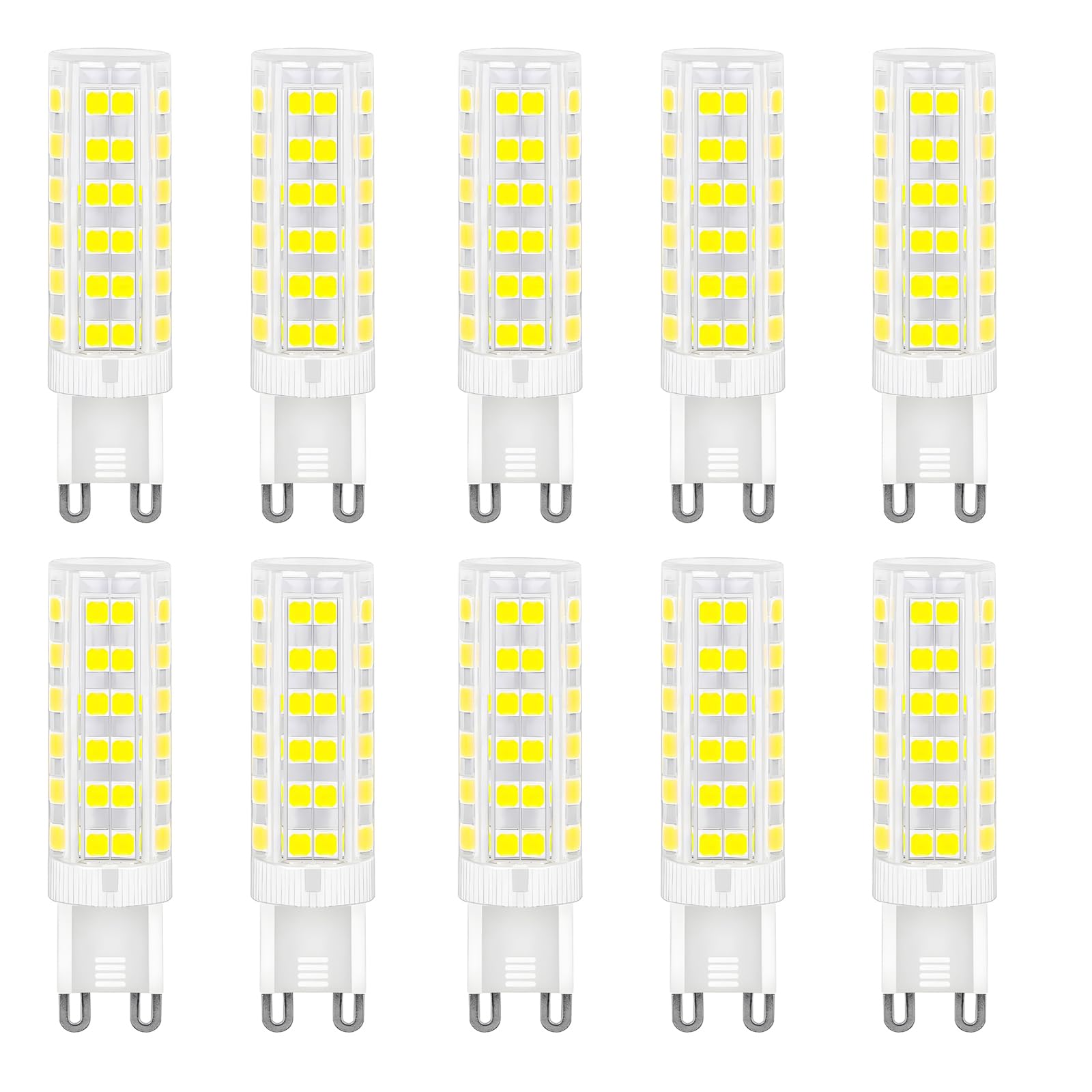 HUAMu 10-Pack G9 Base 7W LED Light Bulb, Daylight White 6000K 650LM, G9 Energy Saving Light Bulb Equivalent to 65W Halogen Lamp Replacement, AC220V-240V, 360 Beam Angle