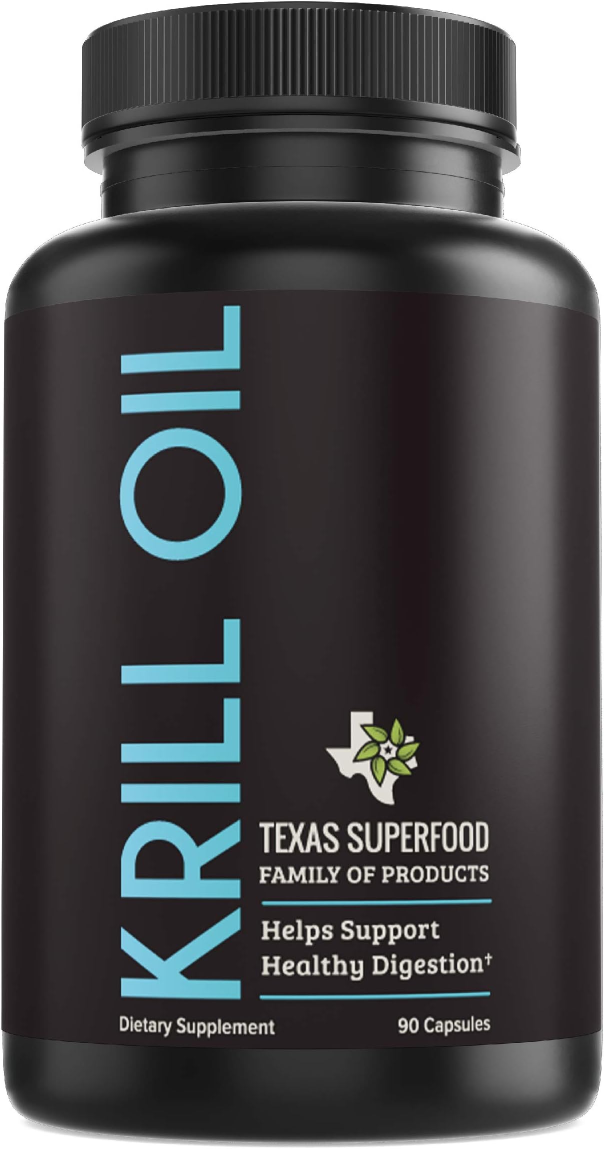 Texas SuperFood - Krill Oil, Helps Support Healthy Digestion, Omega-3 6 & 9 Fatty Acids, Krill Oil Supplement, Non-GMO, Gluten Free, No Soy, Vegan, 90 Capsules