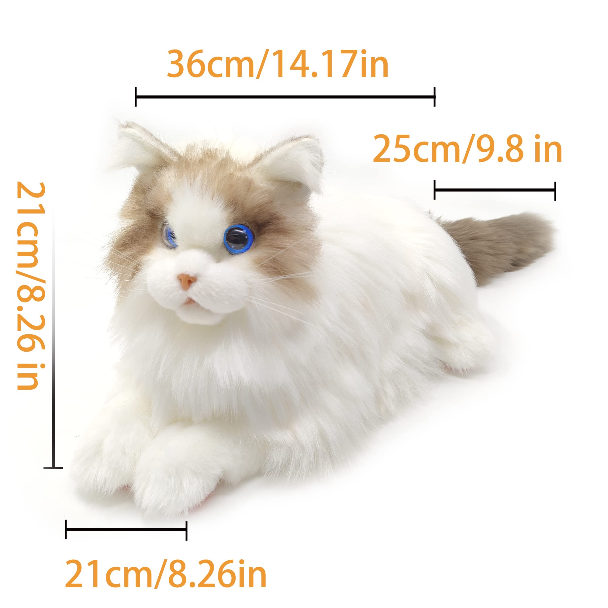 Chongker Interactive Companion Robot Pets Realistic Stuffed Animals Cat Plush Voice Heartbeat and Purring,Gifts for Parents (Metacat)