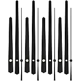 MCDFL Wall Clock Hands Replacement, DIY Repair Parts, Quartz Clock Kit | 8 Set, Thick Mounting Hole, Black, Modern, Metal, Analog