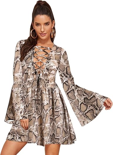 snakeskin swing dress