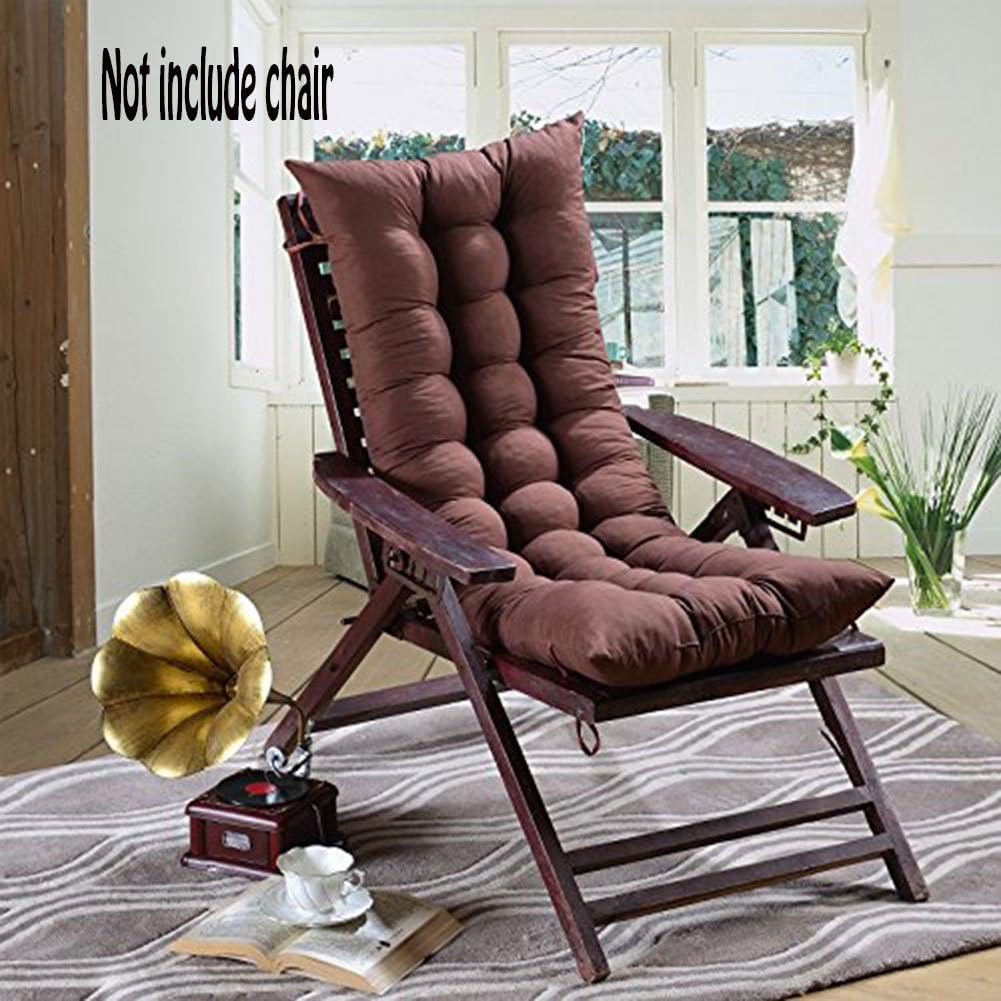 Winter Seat Cushion High Back 48 * 120cm Reclining Chair/Rocking Chair Cushion,Soft Warmth Breathable Absorbent Chaise Lounge for Home,Office,Chair,Car and Outdoor (Coffee)(not include chairs)