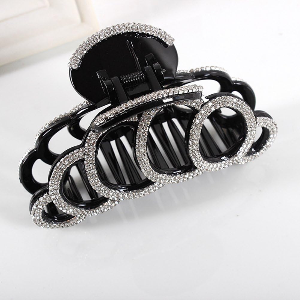FRCOLOR Large Rhinestone Hair Claw Clips for Women Non-Slip Resin Jaw Clips for Thick Hair Elegant Accessories for Daily Use and Styling - Image 4
