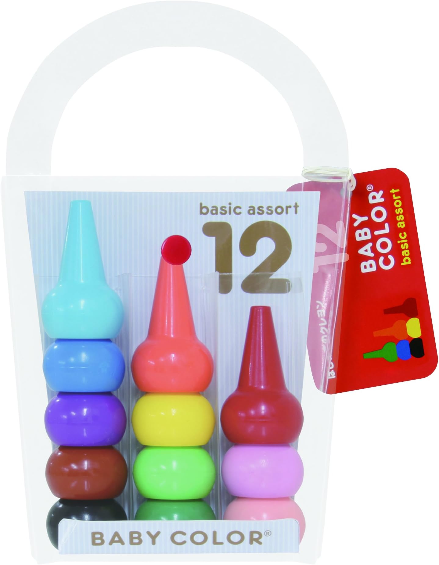 Aozora Baby Color Stackable Crayon Bit - 12 Basic Color Set (Japan Import)