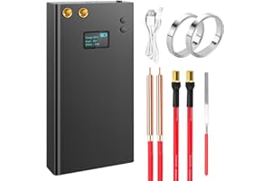 DJYIYEW Battery Spot Welder Kit, with LCD Screen, 80 Adjustable Gears, Built-in 11000mAh Battery, Welding Pen, Nickel Strip, and USB Type-C Charging Cable.
