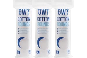 GOLD WATER TRADING GWT Premium Cotton Rounds for Face, 100% Pure & Lint-Free Cotton Pads, Soft & Absorbent Makeup Remover, Hypoallergenic, Multi-Layer Design (100 Count (Pack of 3))
