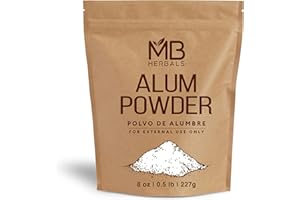 MB Herbals Alum Powder 8 oz / 0.5 lb / 227g | Deodorant | After Shave | Leather Fabric and Paper Mordant | Do Not Ingest | External Use Only