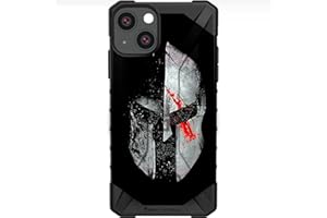 EGO TACTICAL UAG Urban Armor Gear Case for iPhone 15 Plus [6.7" Screen] Limited Edition Printed in The USA Spartan Warrior Bloodied and Gashed Helmet
