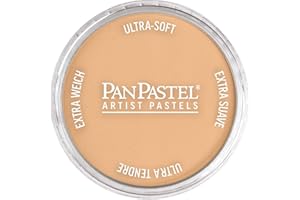 PanPastel Artist Pastels by GOLDEN, Raw Sienna Light, 2.44” / 62mm Pan Diameter, Professional Artist Pastels, Unique Pan Form