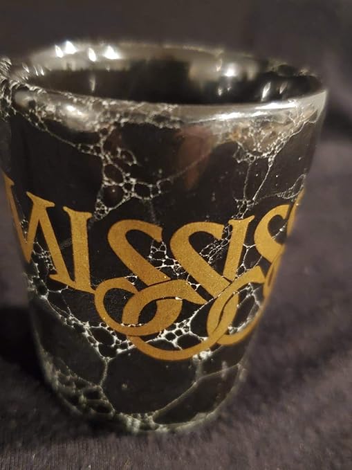 Mississippi Souvenir Shot Glass, Black Shot Glass with