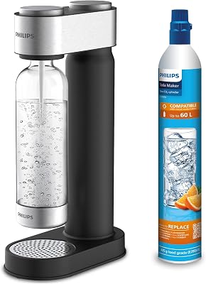 Water ADD4902BK/10 GoZero Wassersprudler, plastik, 1 Liter, Schwarz