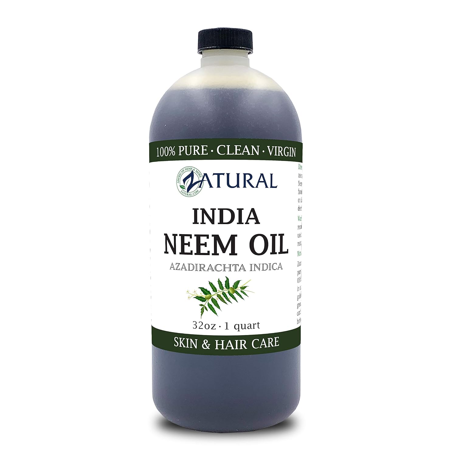 Organic Neem Oil (16 oz) 100% Pure Cold Press Skin, Hair, and Nails : Beauty