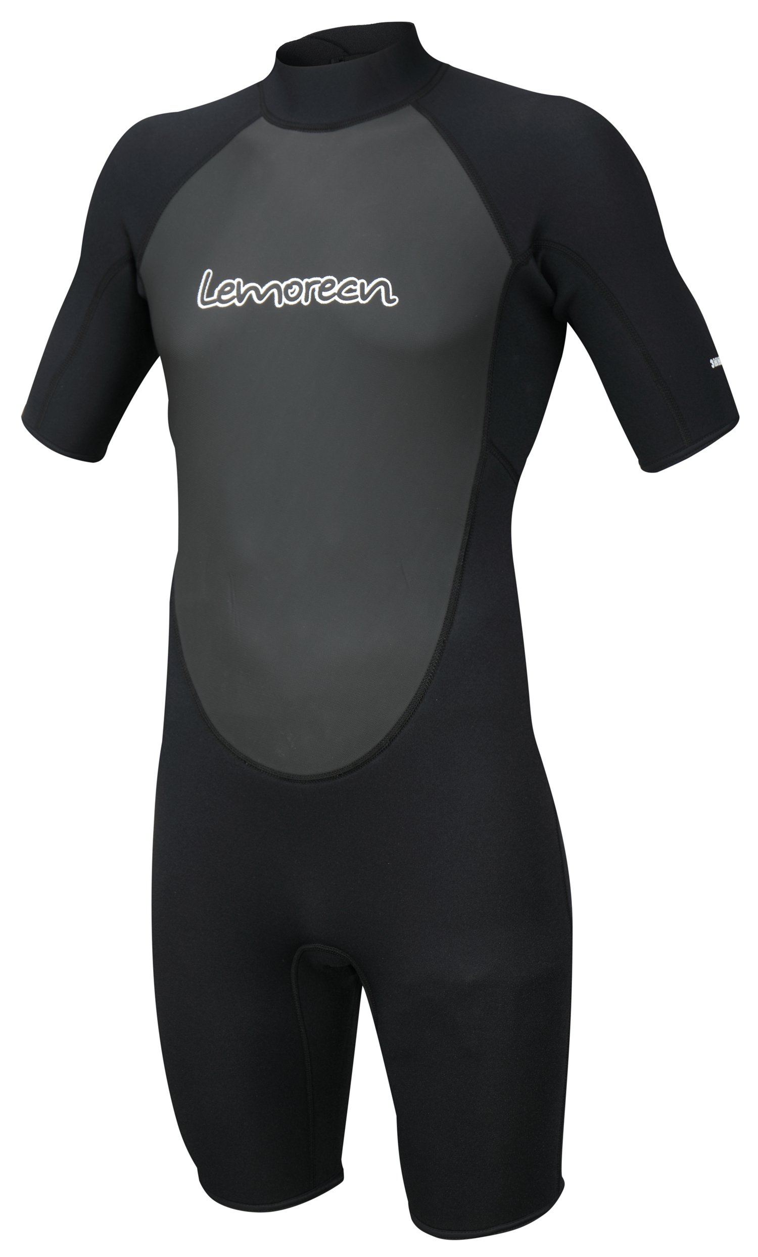Lemorecn Wetsuits Mens Neoprene 3mm Shorty Diving Suit(3036blackXL