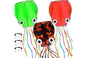 ELVESHOME Octopus Kite 3 PACK Kites for Adults Easy To fly, 3D Beautiful Large Giant Kites with Kite String, Kites for Kids Easy to Fly Boys Girls Outdoor Travel Park Beach 158'' Long Tail Kite Runner, 3 Colors