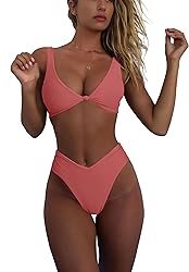 geluboao Reddish Orange Bikini Sets for Women Two