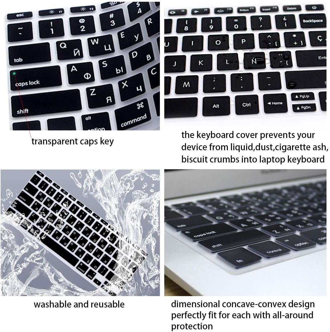 MMDW Russian QWERTY ISO Keyboard Cover for Macbook 11″11.6 Inch A1465