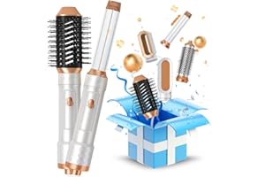 YITRUST Blow Dryer Brush, 6 in 1 Hair Dryer Brush Set, Ionic Blow Out Brush Dryer, Styler Volumizer, Air Culer Wand, Hot Air Brush, Hair Straightener Brush, Left & Right Wrap Curling Wand, Hair Styling Tools