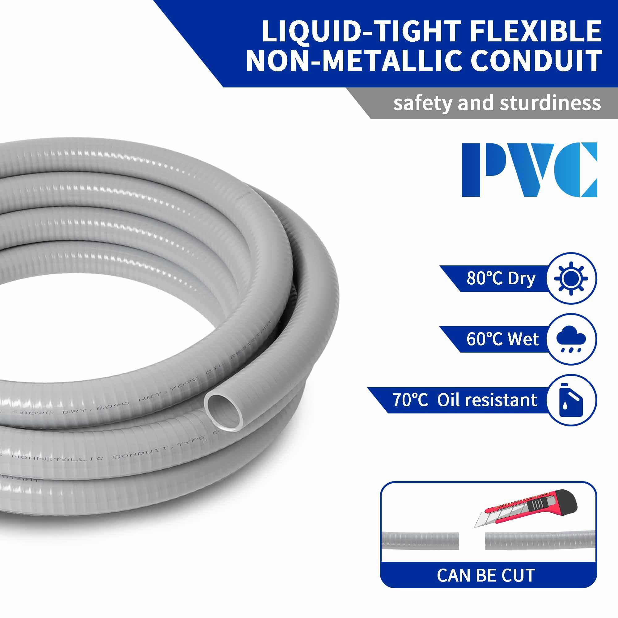 (1 Inch Dia * 25 Feet) Yariwiz Flexible Electrical Conduit Liquid Tight PVC Conduit, Sealtight