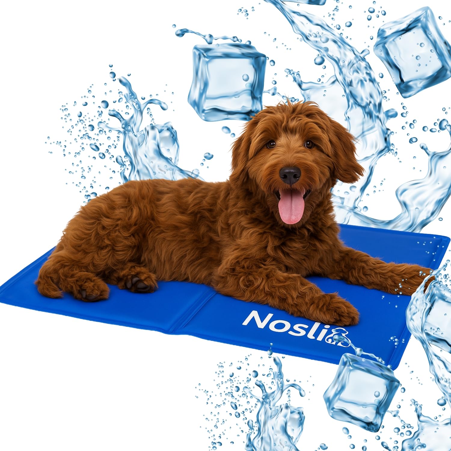 Nosli Cooling Mat for Dogs, Cats & People (50 x 65 cm) • Self-Cooling Dog Mat with Gel • Gel Cooling Blanket Dog • Mat for Pets & Humans