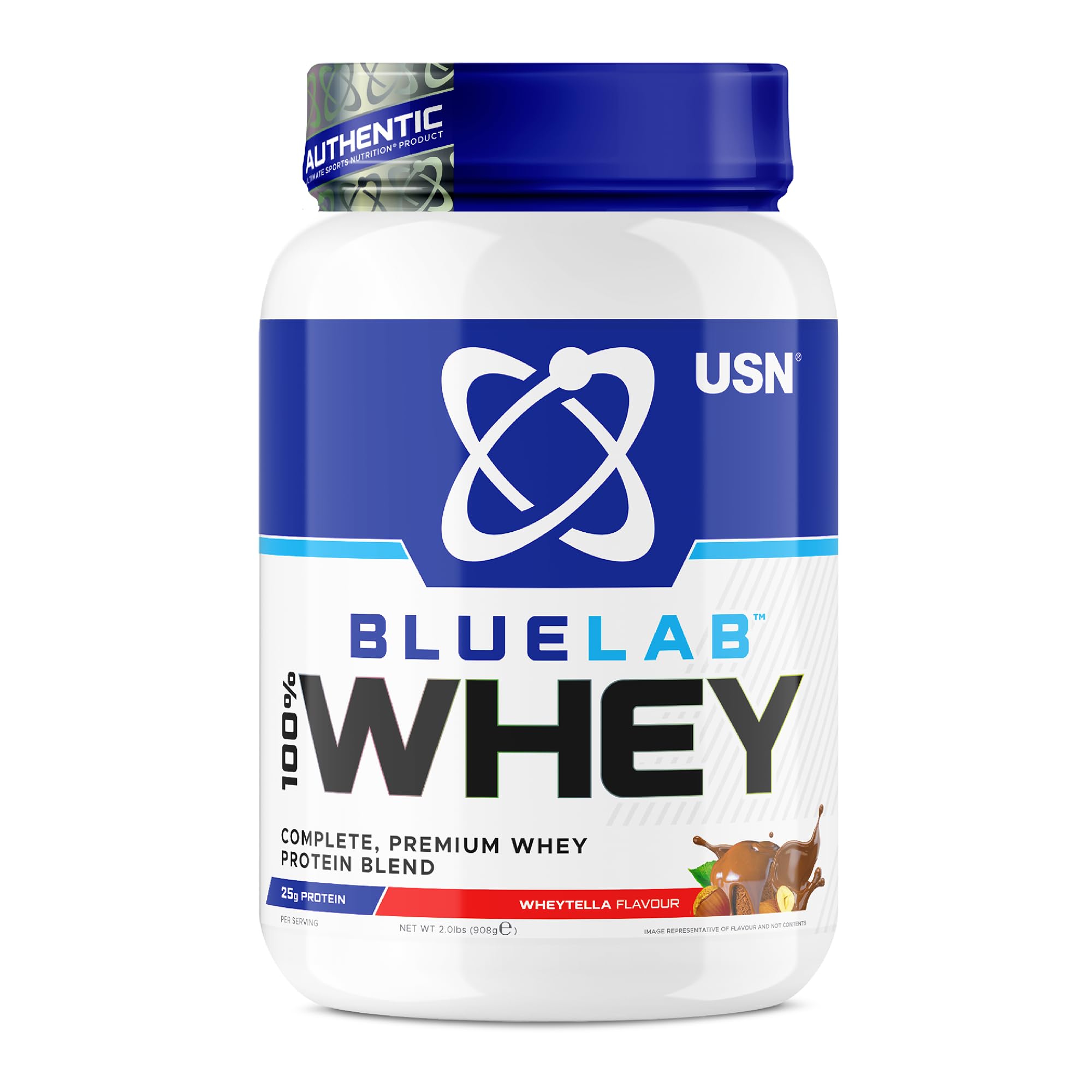 USN Blue Lab Whey Protein Powder: Wheytella - Whey Protein 908g - Post-Workout - Whey Isolate - Muscle Building Powder Supplement With Added BCAAs
