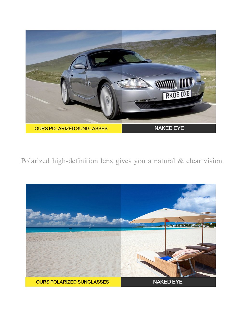 WELUK Wayfarer Sunglasses Polarized Women Men 60mm Round Retro Large Lens (Black & Green, 60)