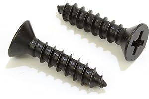 Bolt Dropper #8 X 1'' Black Oxide Coated Stainless Flat Head Phillips Wood Screw (50 Pack), 18-8 (304) Stainless Steel Screws by Bolt Dropper
