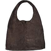 KJMYYXGS Faux Suede Hobo Bag for Women, Slouchy Crescent Shoulder Purse - Trendy 2026 Spring Handbag Suede Tote