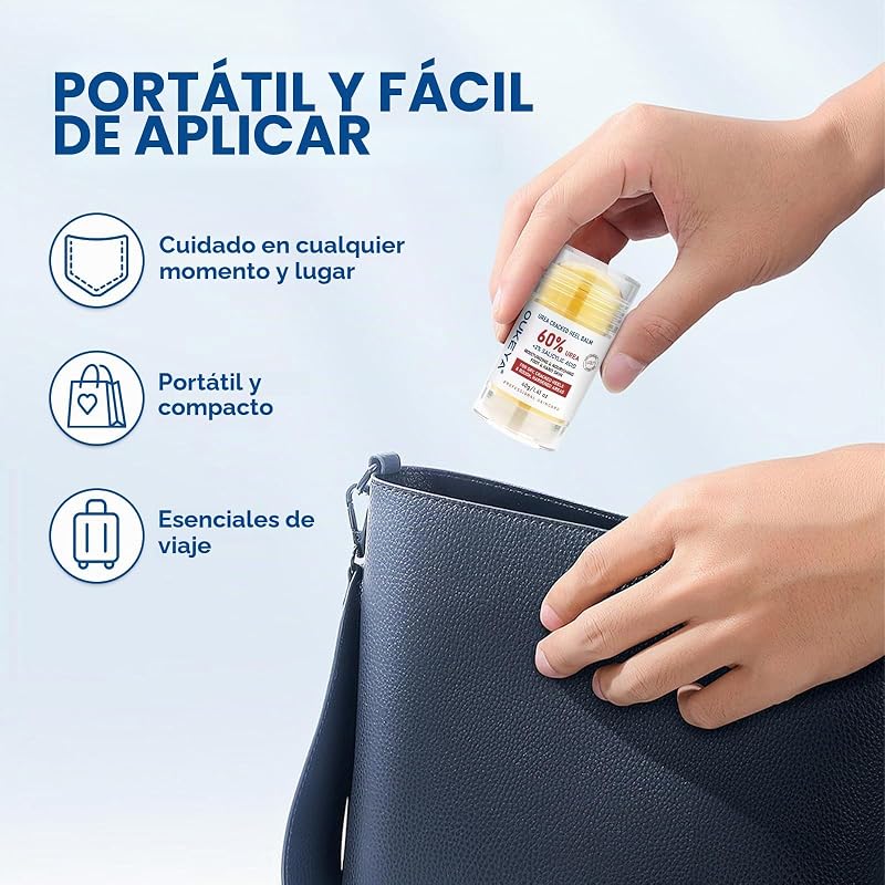 Stick Antidurezas con 60% Urea & 2% SA, Bálsamo Sólido Suavizante para Talones, Pies, Codos y Rodillas, Cuidado Intensivo para Piel Seca y Áspera, 40 g