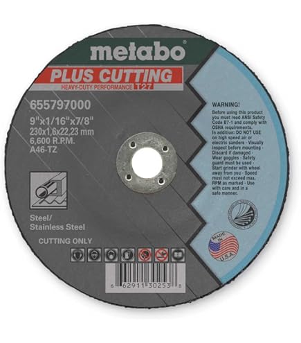 Amazon.com: Metabo 655799000 9 in. x 1/16 in. A46TZ Type 27