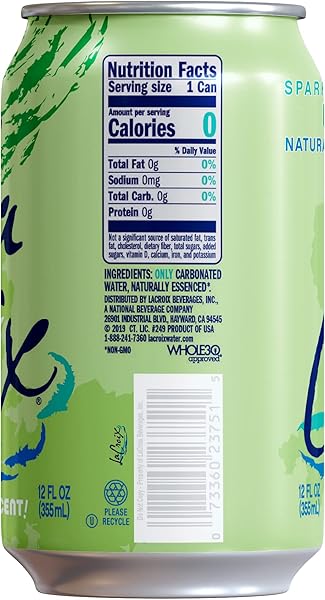 LA CROIX SPARKLING WATER, LIME, 12 FL OZ (PACK OF 8)